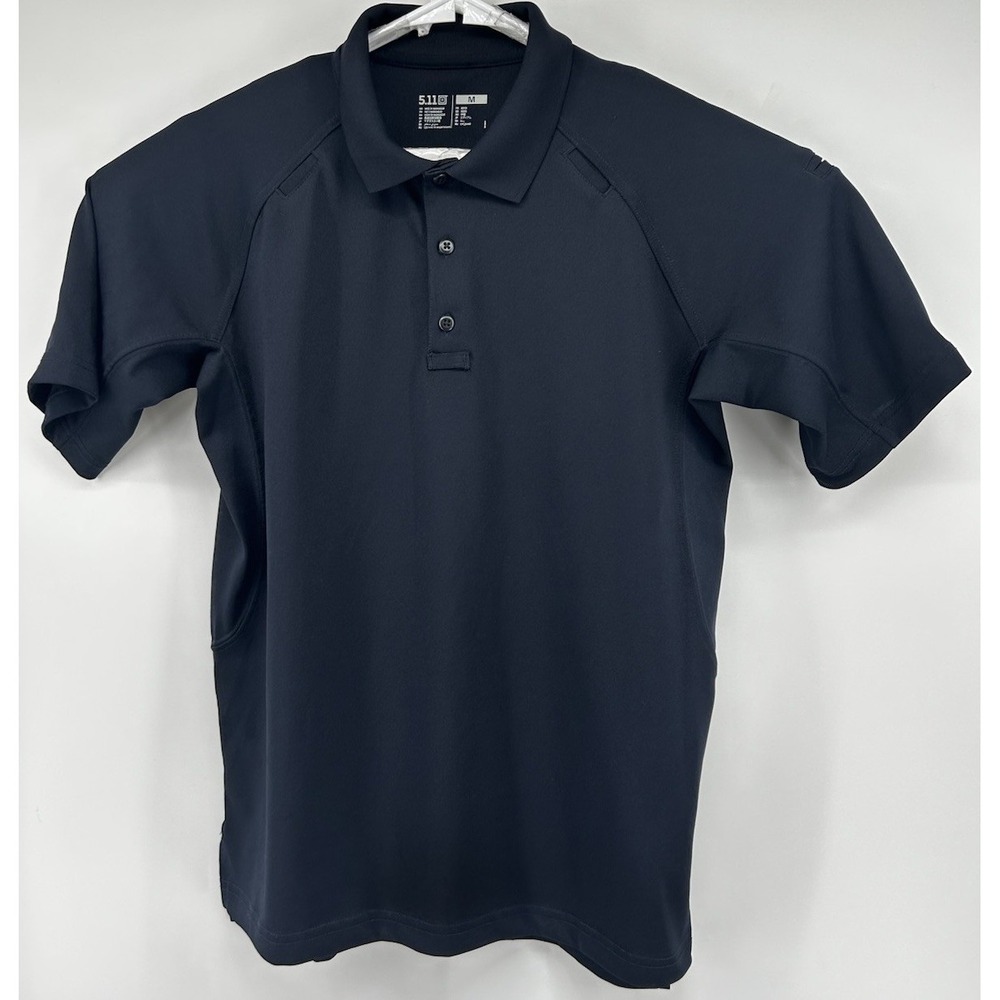 5.11 Tactical Short Sleeve Polo Shirt Polyester Black Men's Size Medium